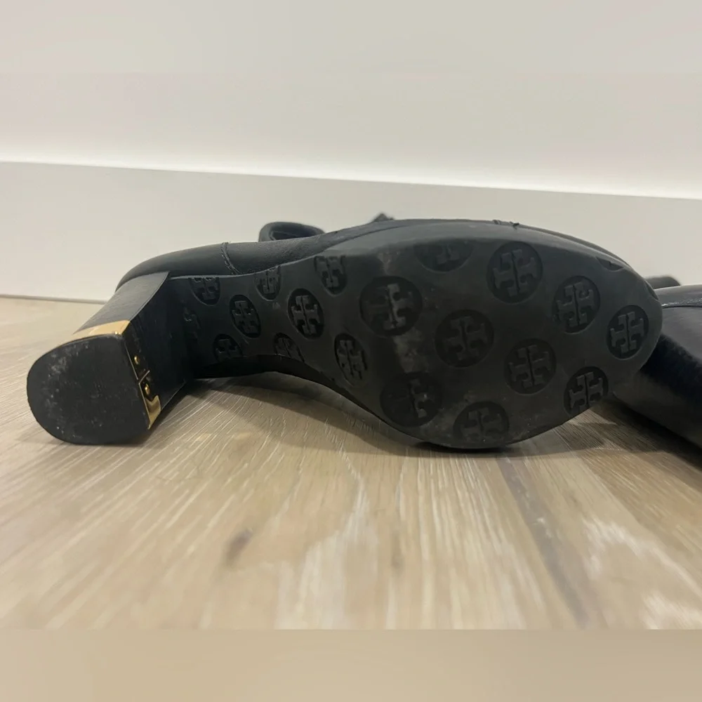 Tory Burch black high leather boots. Size 9M
